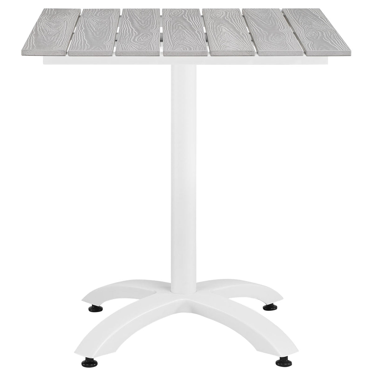 Maine 5 Piece Outdoor Patio Dining Set in White Light Gray