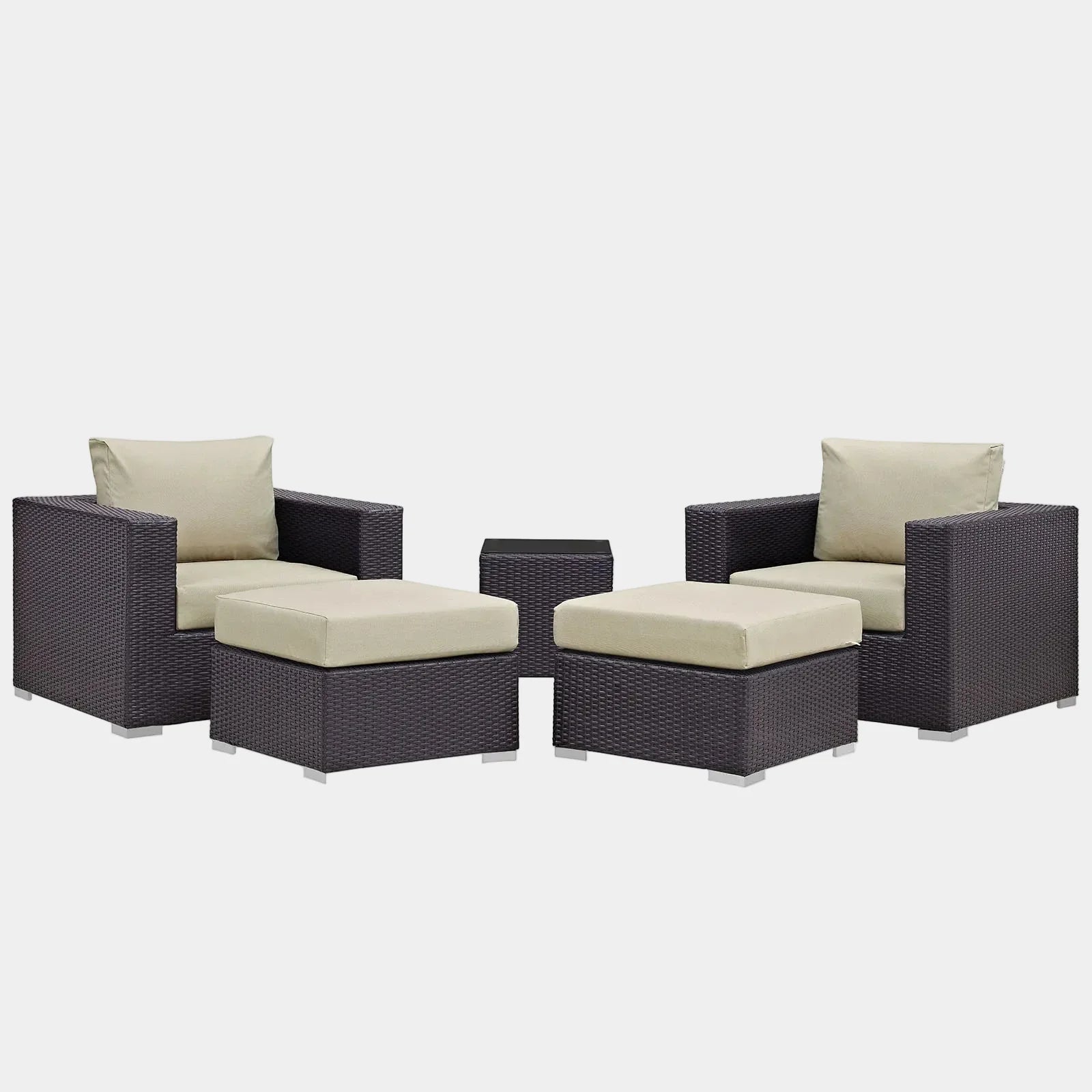 Convene 5 Piece Outdoor Patio Sectional Set