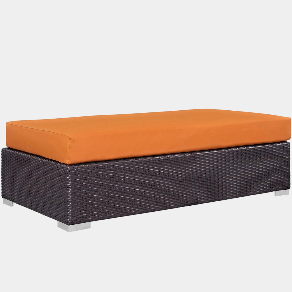Convene Outdoor Patio Fabric Rectangle Ottoman