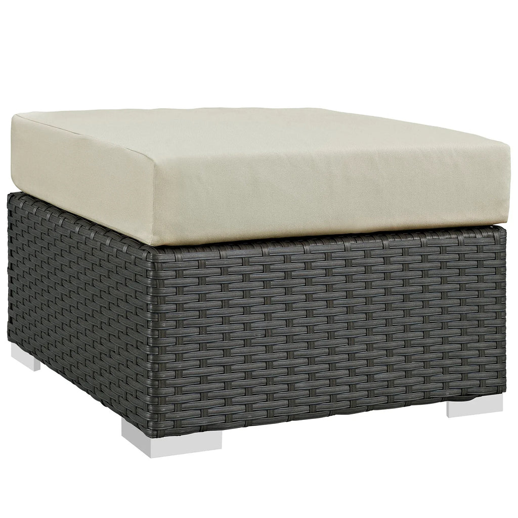 Sojourn 5 Piece Outdoor Patio Sunbrella® Sectional Set in Canvas Antique Beige