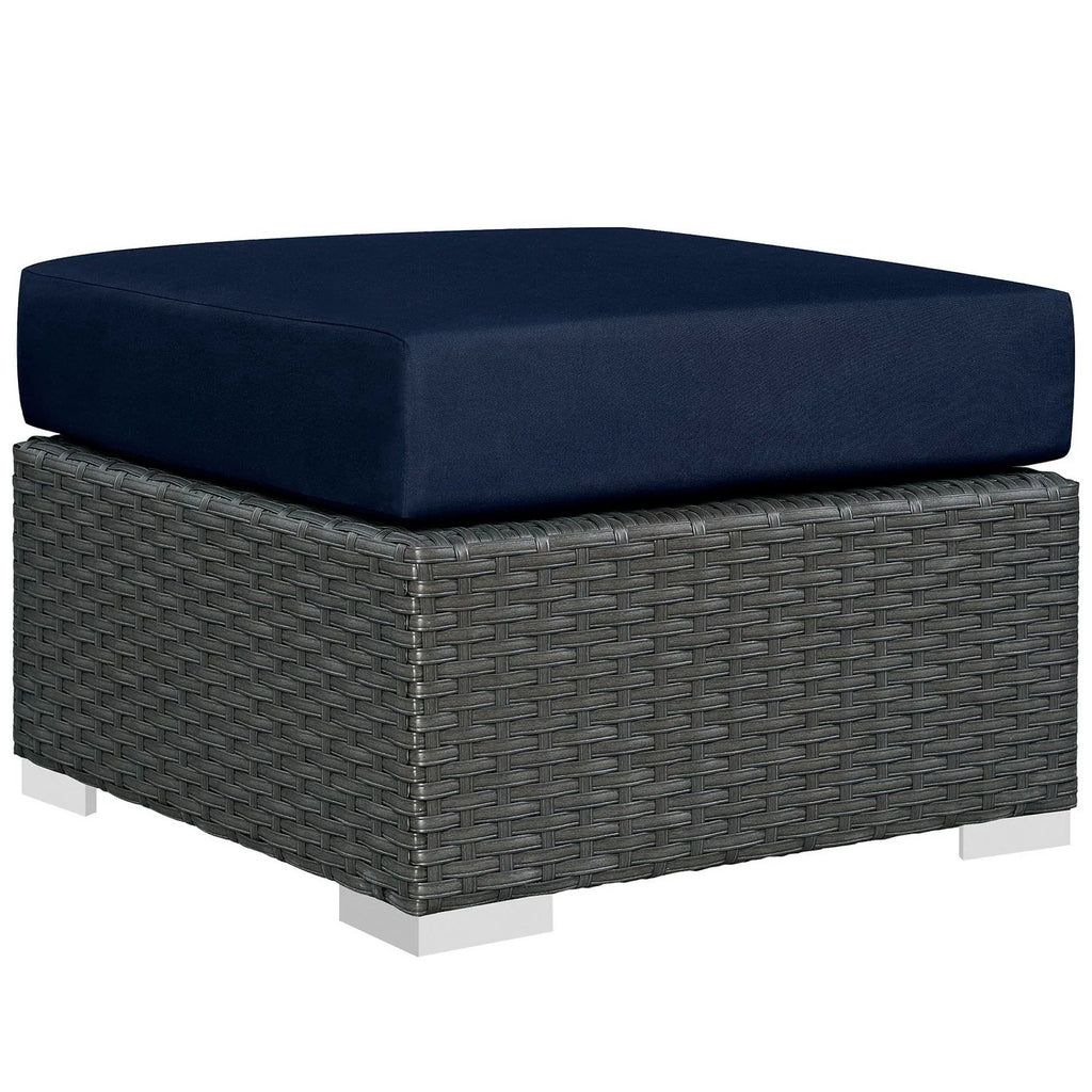 Sojourn 3 Piece Outdoor Patio Sunbrella® Sectional Set in Canvas Navy