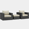 Sojourn 3 Piece Outdoor Patio Sunbrella® Sectional Set