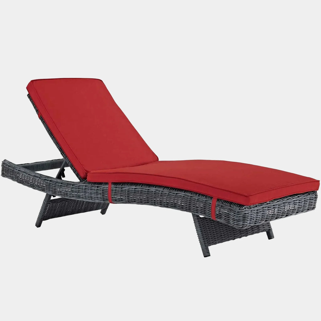 Summon Outdoor Patio Sunbrella® Chaise in Canvas Red