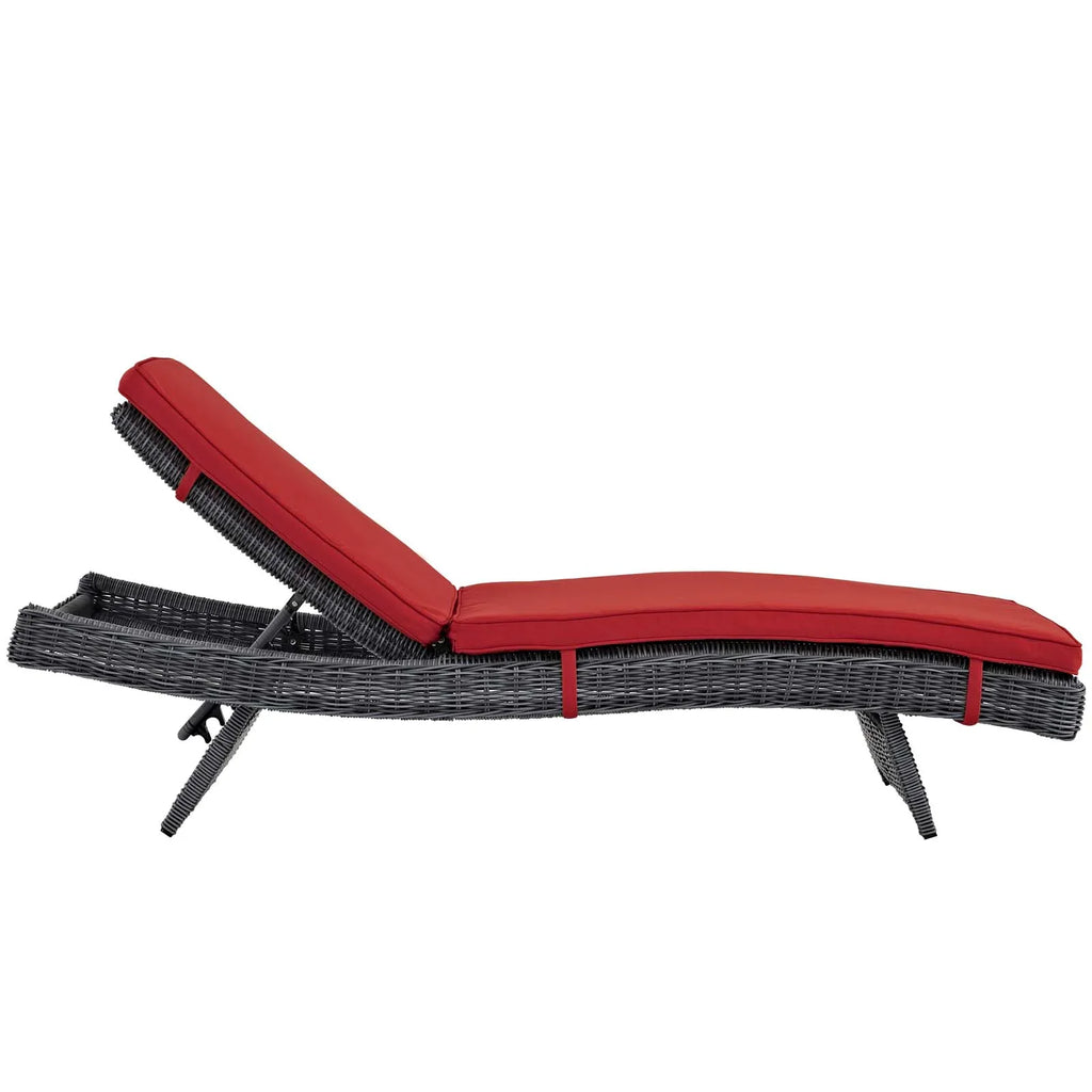 Summon Outdoor Patio Sunbrella® Chaise in Canvas Red