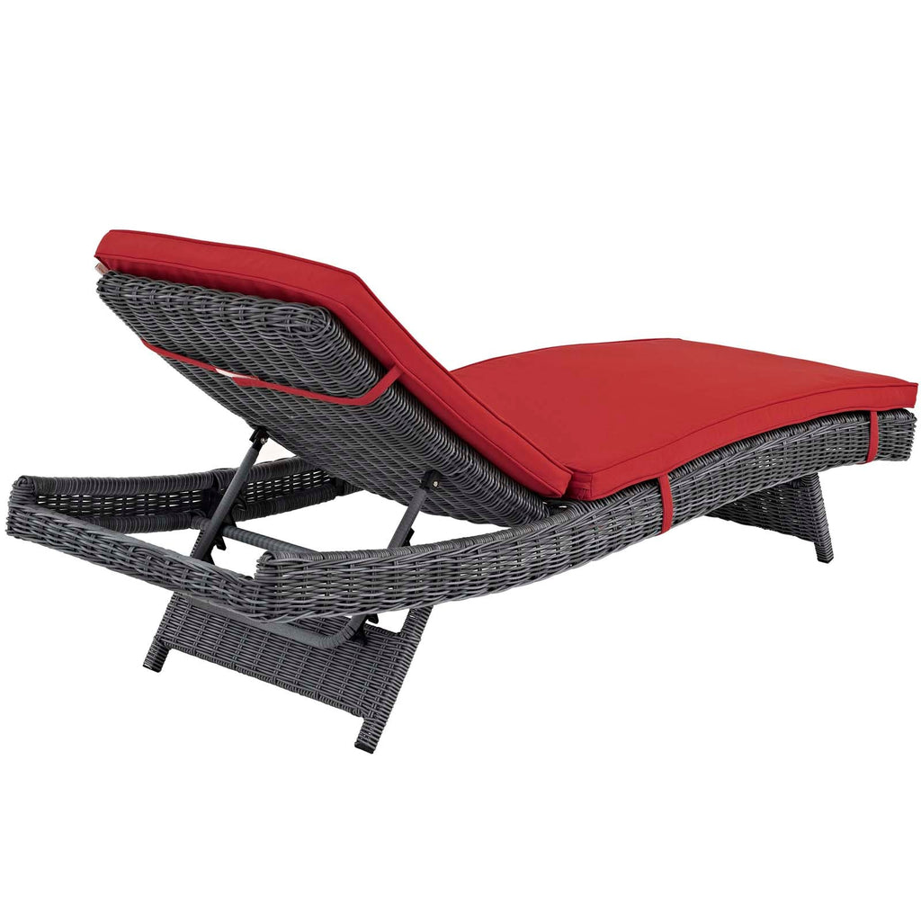 Summon Outdoor Patio Sunbrella® Chaise in Canvas Red