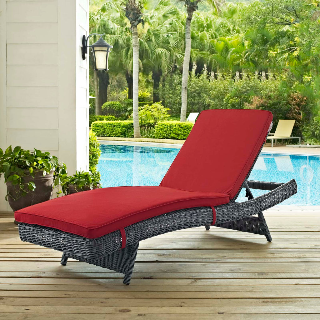 Summon Outdoor Patio Sunbrella® Chaise in Canvas Red