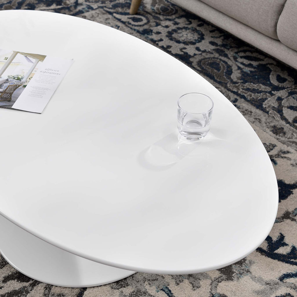 Oval-Shaped Wood Coffee Table