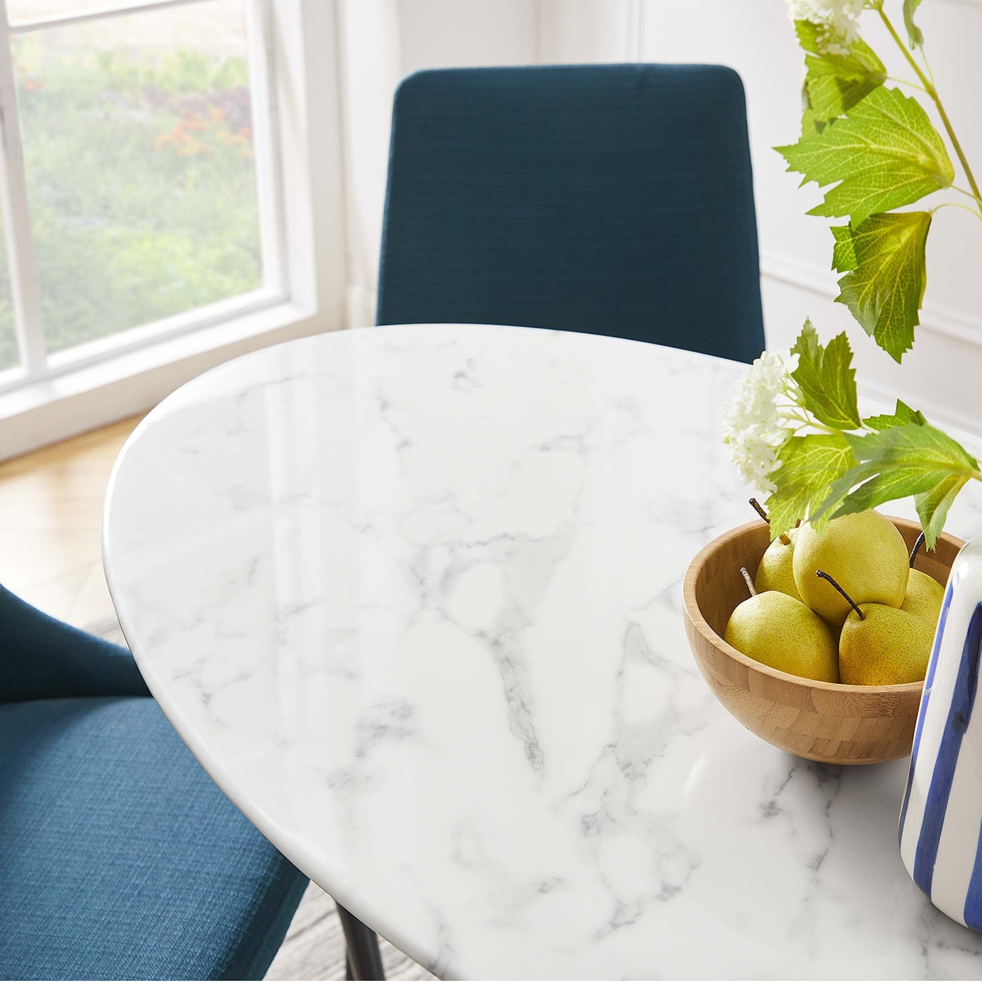 Lippa Oval Artificial Marble Dining Table