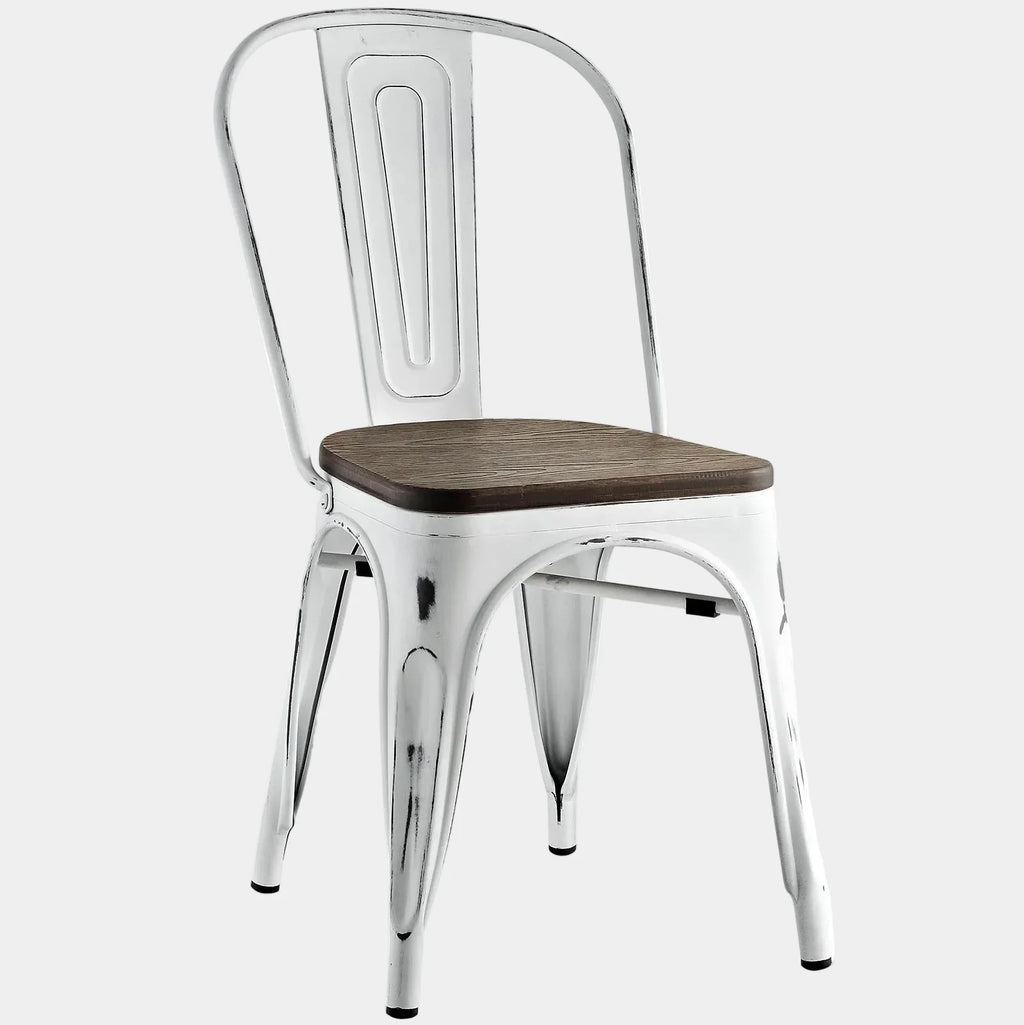 Promenade Bamboo Side Chair in White
