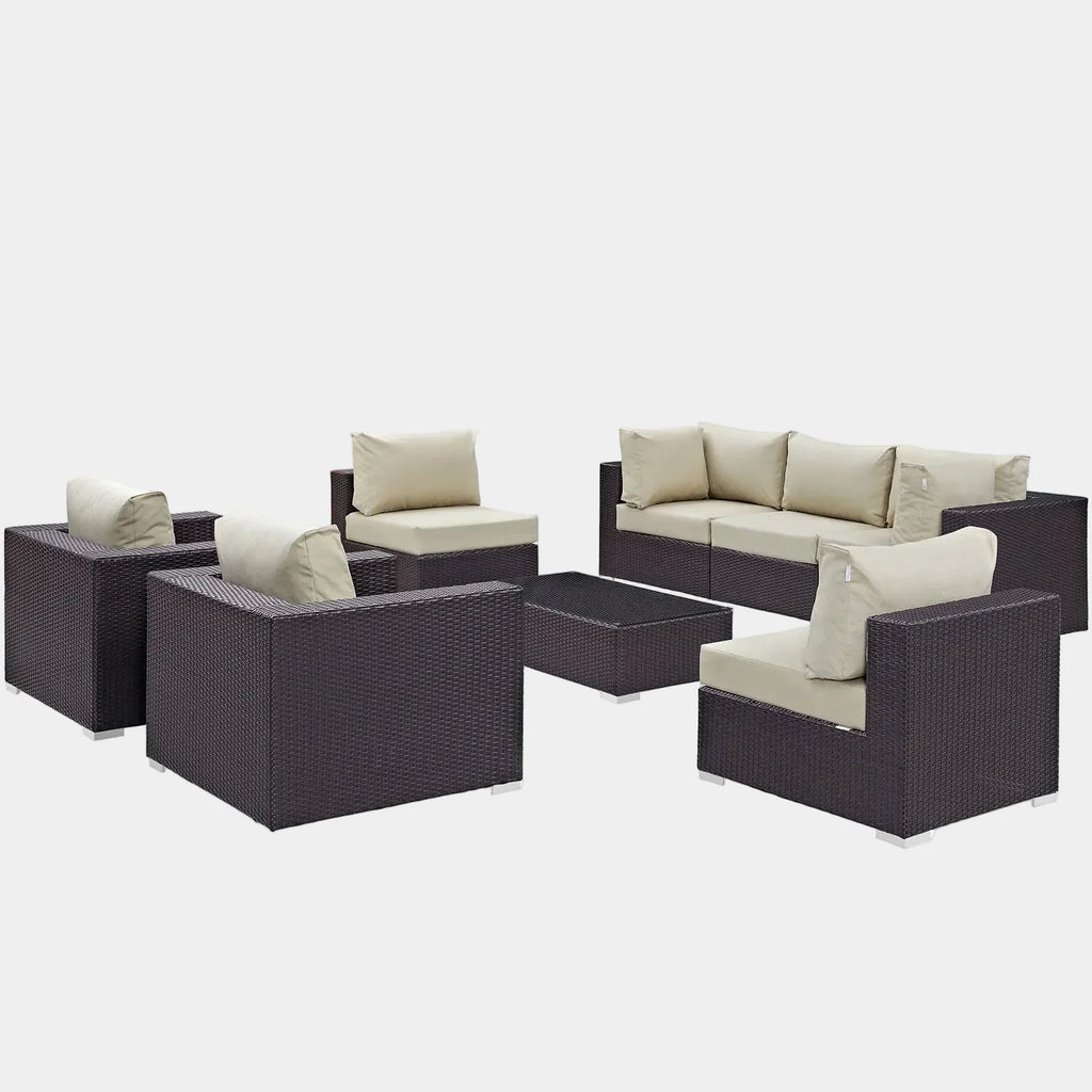 Convene 8 Piece Outdoor Patio Sectional Set
