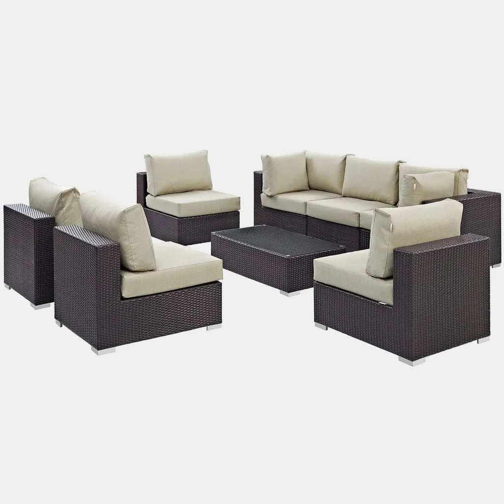 Convene 8 Piece Outdoor Patio Sectional Set