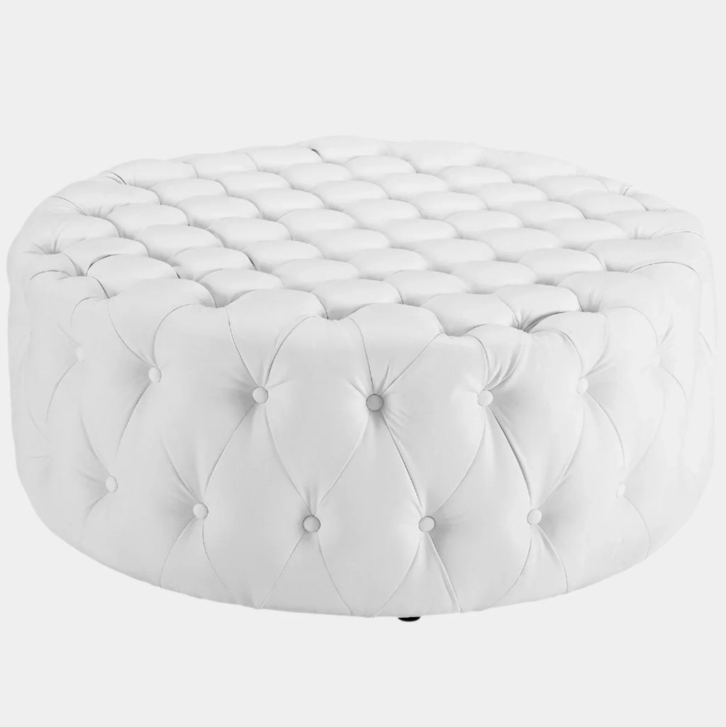 Amour Upholstered Vinyl Ottoman