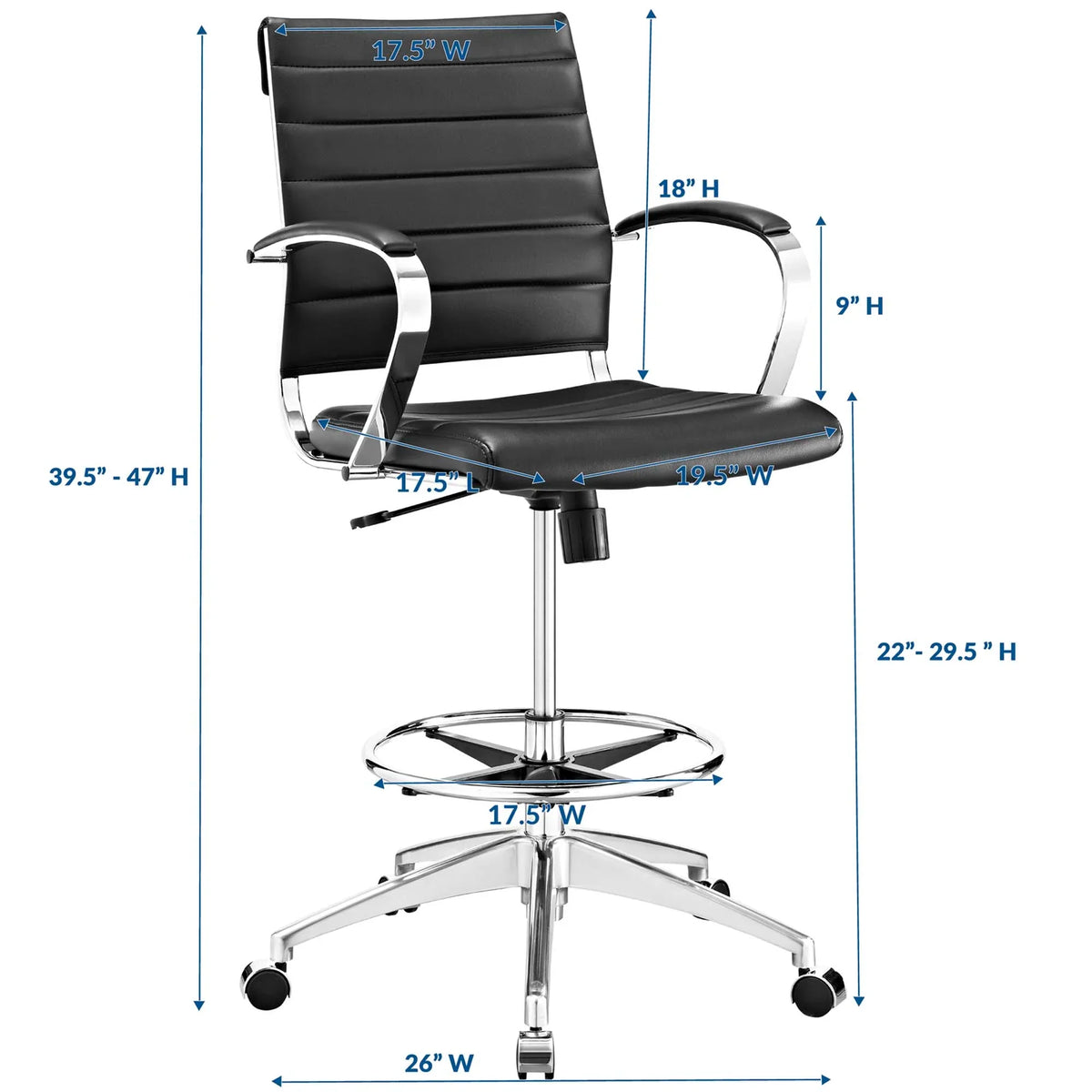 Jive Drafting Chair in Black