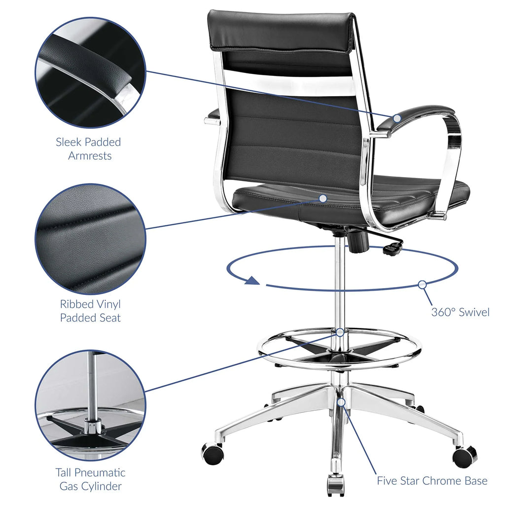 Jive Drafting Chair in Black