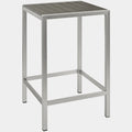 Shore Outdoor Patio Aluminum Bar Table in Silver Gray