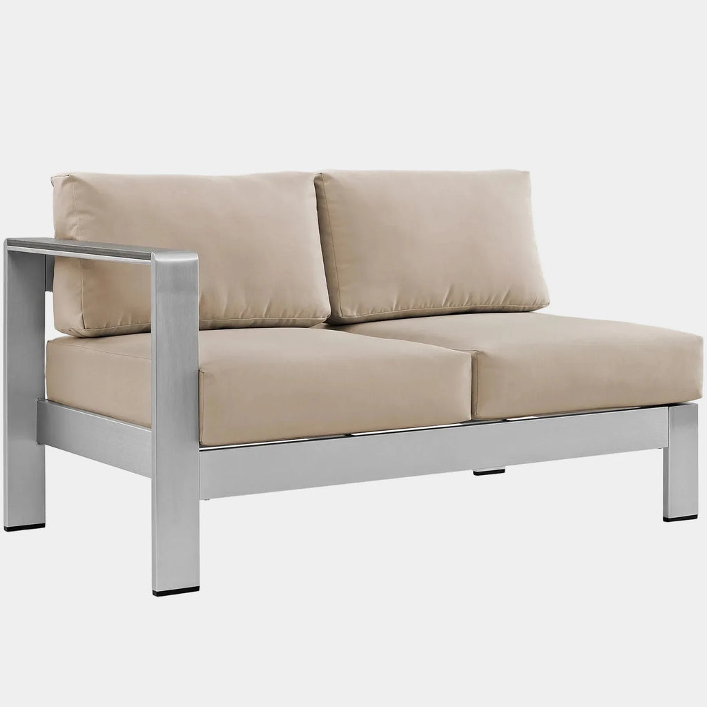 Shore Left-Arm Corner Sectional Outdoor Patio Aluminum Loveseat