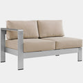 Shore Left-Arm Corner Sectional Outdoor Patio Aluminum Loveseat