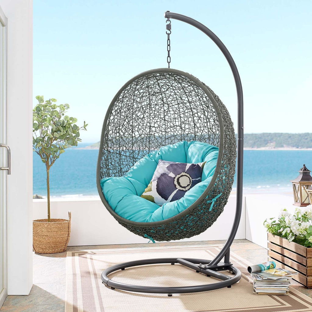 Hide Outdoor Patio Swing Chair With Stand