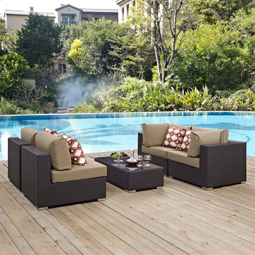 Convene 5 Piece Outdoor Sectional Set