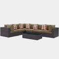 Convene 7 Piece Outdoor Sectional Set in Espresso Mocha