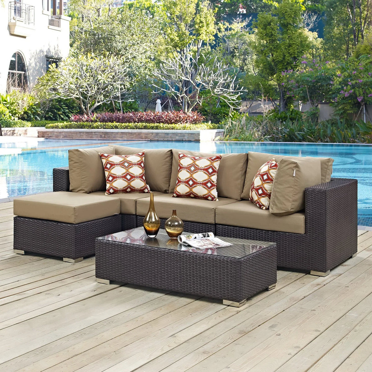 Convene 5 Piece Outdoor Sectional Set