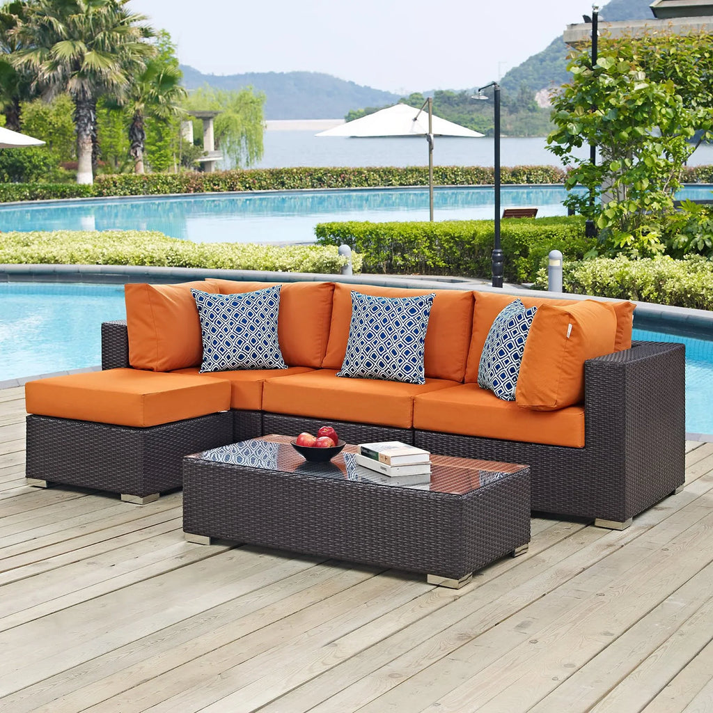 Convene 5 Piece Outdoor Sectional Set