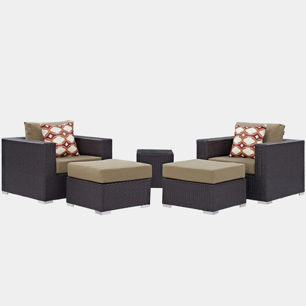 Convene 5 Piece Outdoor Patio Sectional Set
