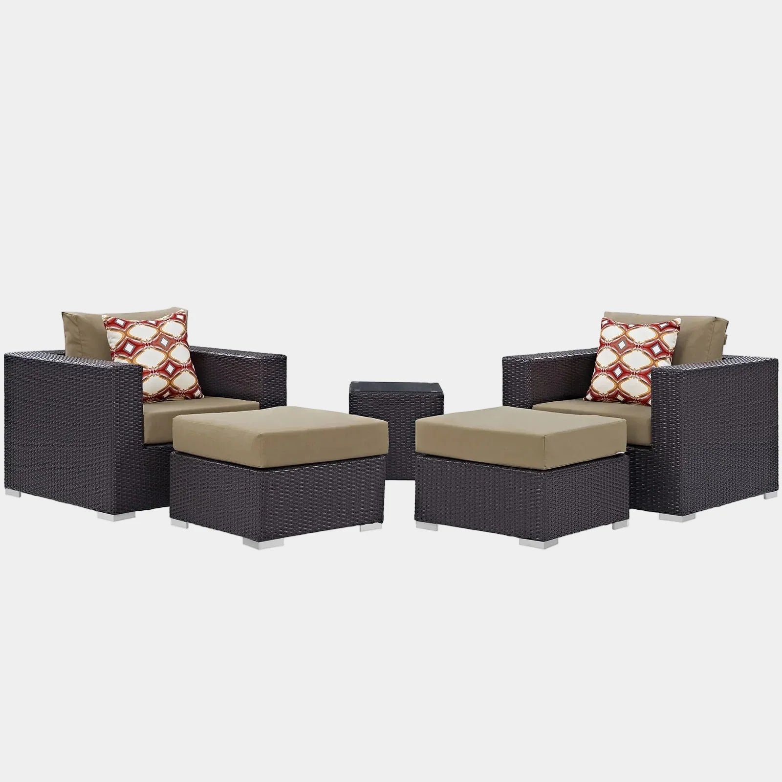 Convene 5 Piece Outdoor Patio Sectional Set