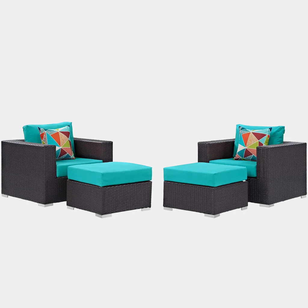 Convene 4 Piece Outdoor Patio Sectional Set