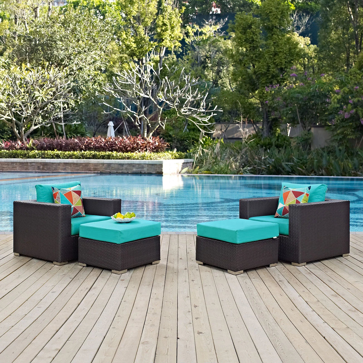 Convene 4 Piece Outdoor Patio Sectional Set
