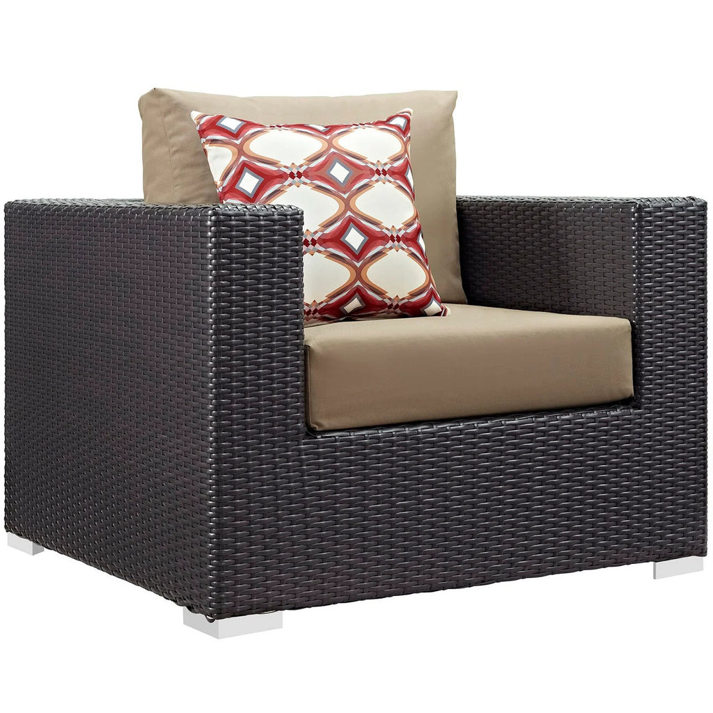 Convene 8 Piece Outdoor Sectional Set in Espresso Mocha