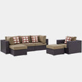 Convene 6 Piece Outdoor Sectional Set in Espresso Mocha