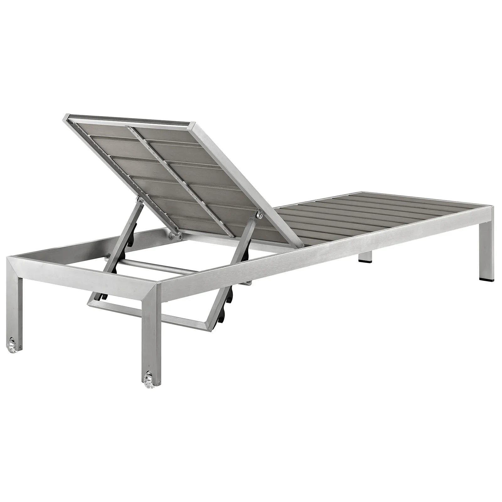 Shore 3 Piece Outdoor Patio Aluminum Set in Silver Gray