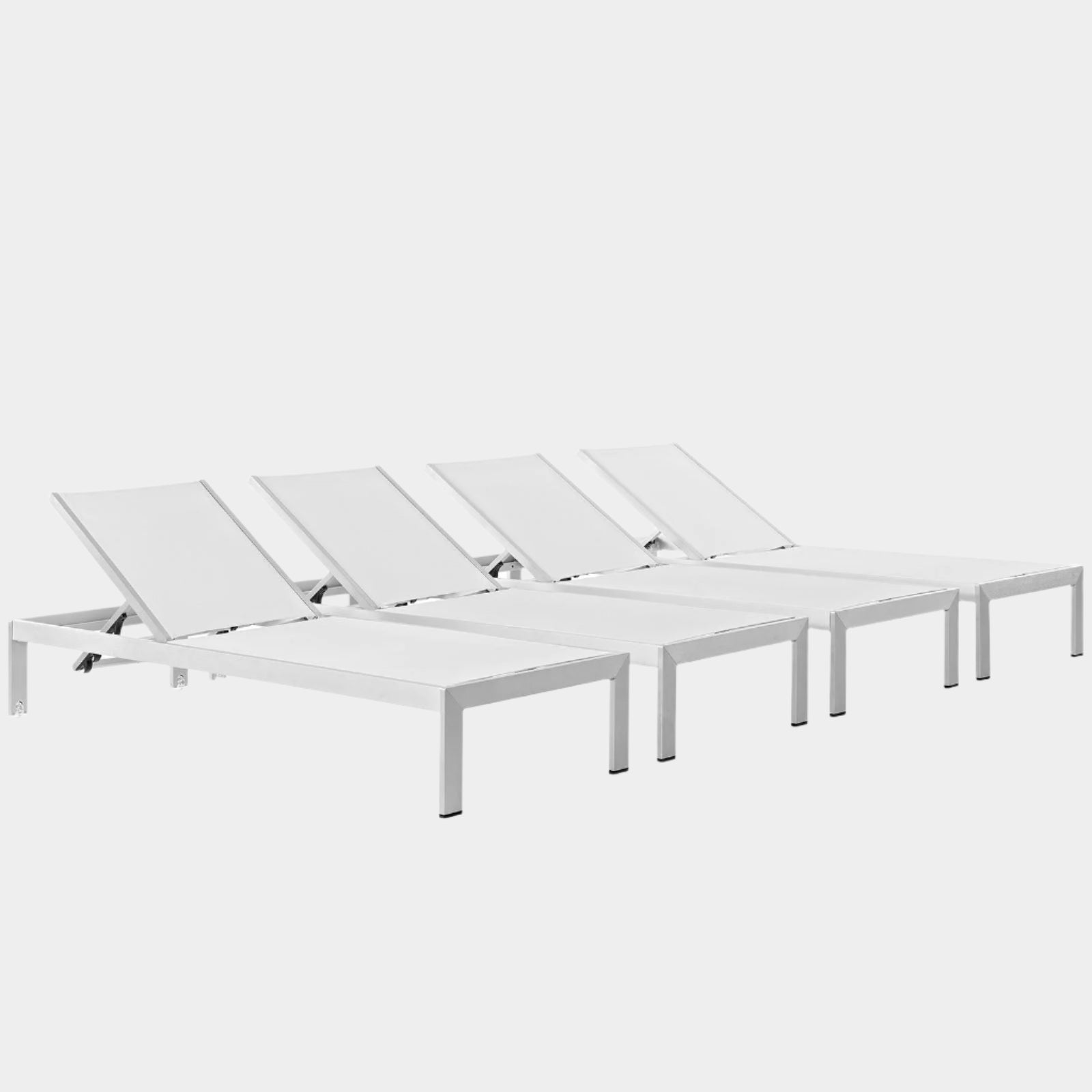Shore Outdoor Patio Aluminum Chaise Set of 4