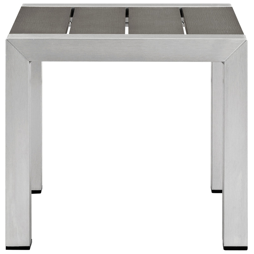 Shore 3 Piece Outdoor Patio Aluminum Set in Silver Gray