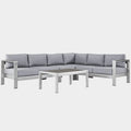 Shore 5 Piece Outdoor Aluminum Sectional Sofa Set