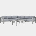 Shore 6 Piece Outdoor Aluminum Sectional Sofa Set