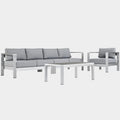 Shore 4 Piece Outdoor Aluminum Sectional Sofa Set