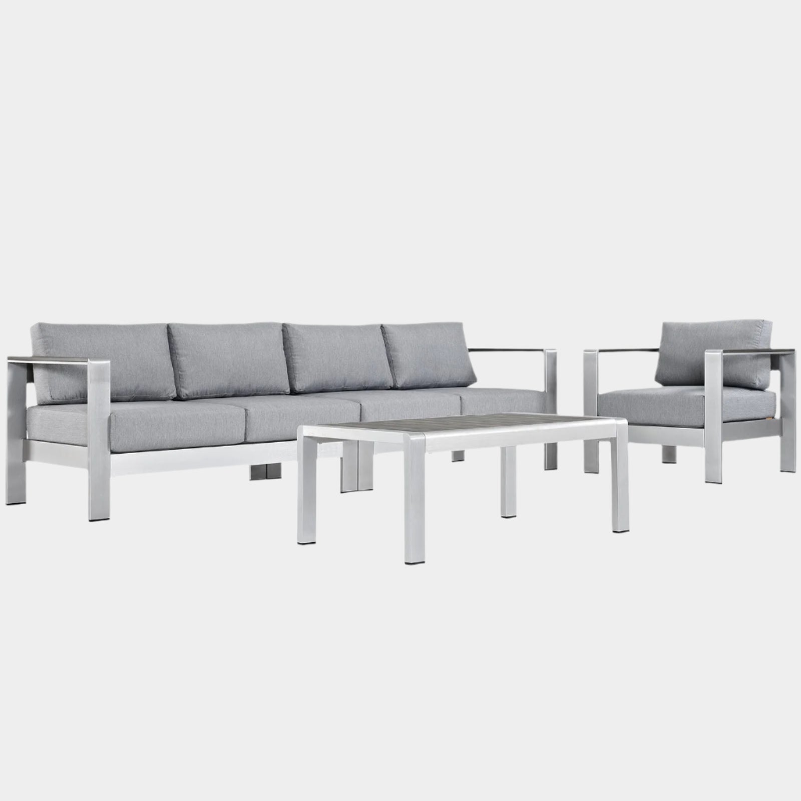 Shore 4 Piece Outdoor Aluminum Sectional Sofa Set