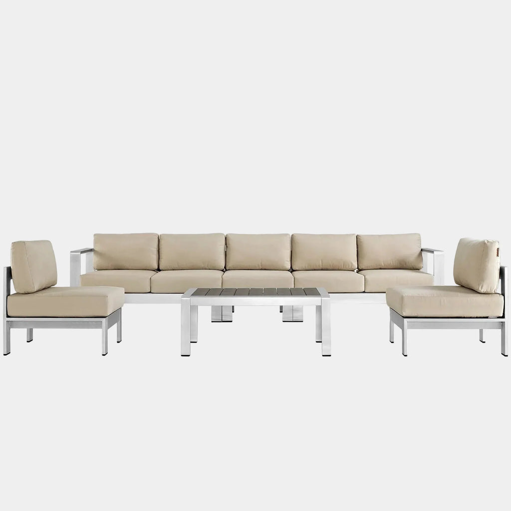 Shore 6 Piece Outdoor Aluminum Sectional Sofa