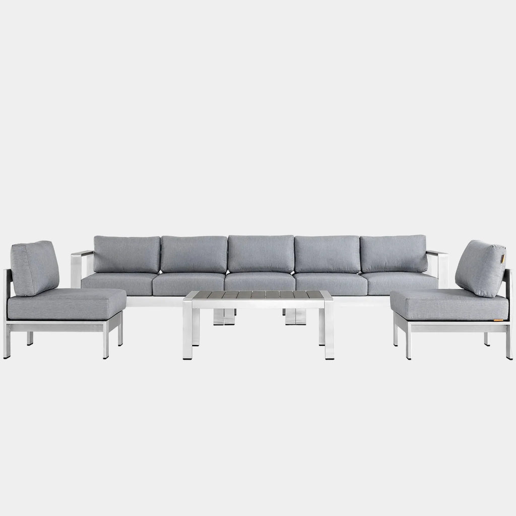 Shore 6 Piece Outdoor Aluminum Sectional Sofa