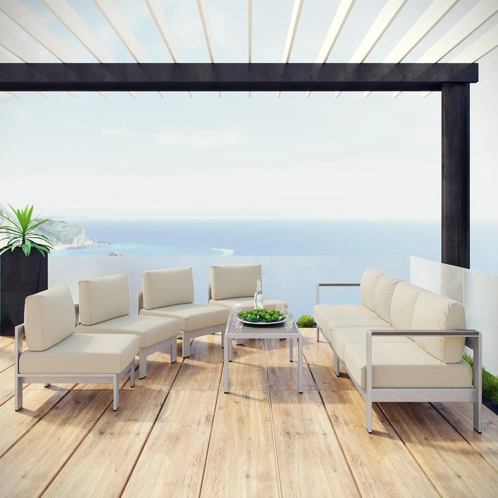 Shore 7 Piece Outdoor Sectional Sofa Set