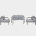 Shore 4 Piece Outdoor Patio Aluminum Sectional Sofa Set