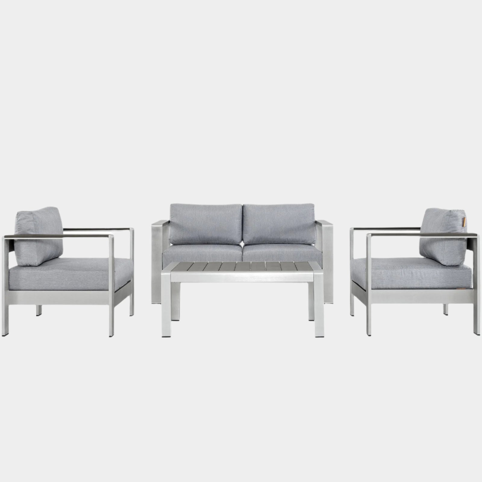 Shore 4 Piece Outdoor Patio Aluminum Sectional Sofa Set