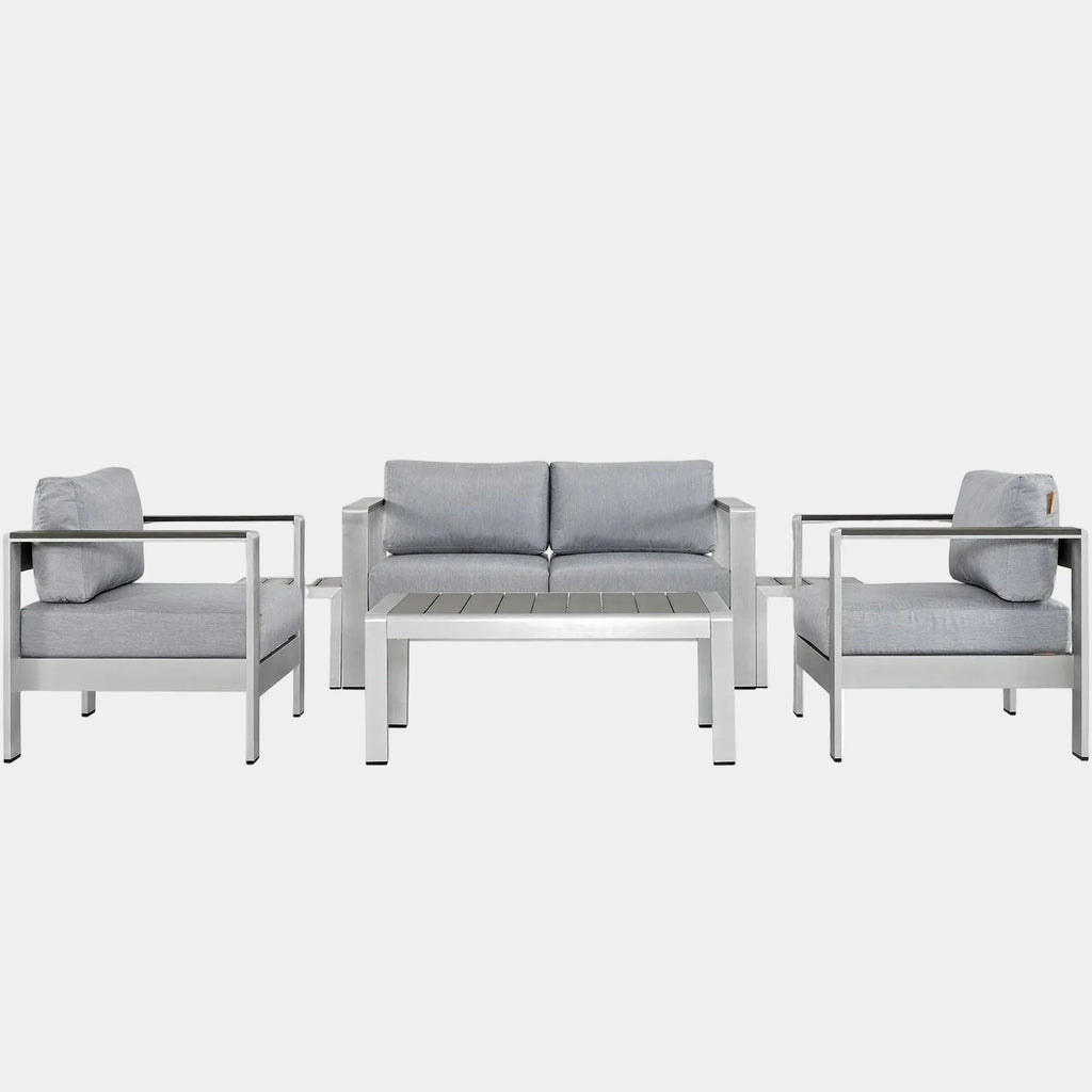 Shore 6 Piece Outdoor Patio Aluminum Sectional Sofa Set