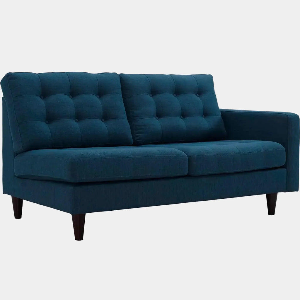 Empress Right-Facing Upholstered Fabric Loveseat