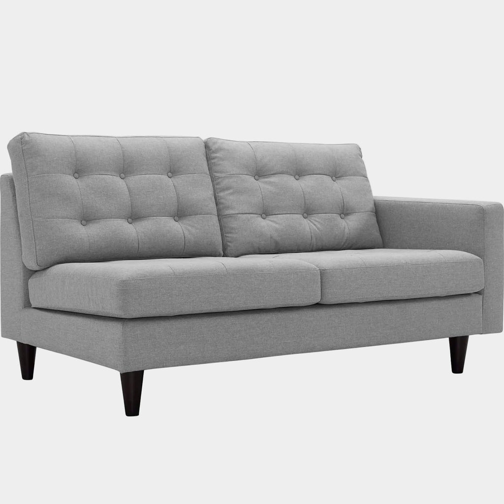 Empress Right-Facing Upholstered Fabric Loveseat