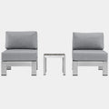 Shore 3 Piece Outdoor Patio Aluminum Sectional Sofa Set