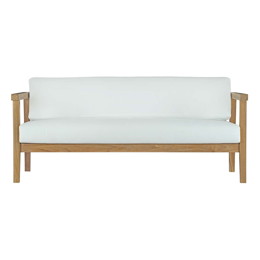 Bayport 8 Piece Outdoor Patio Teak Set in Natural White