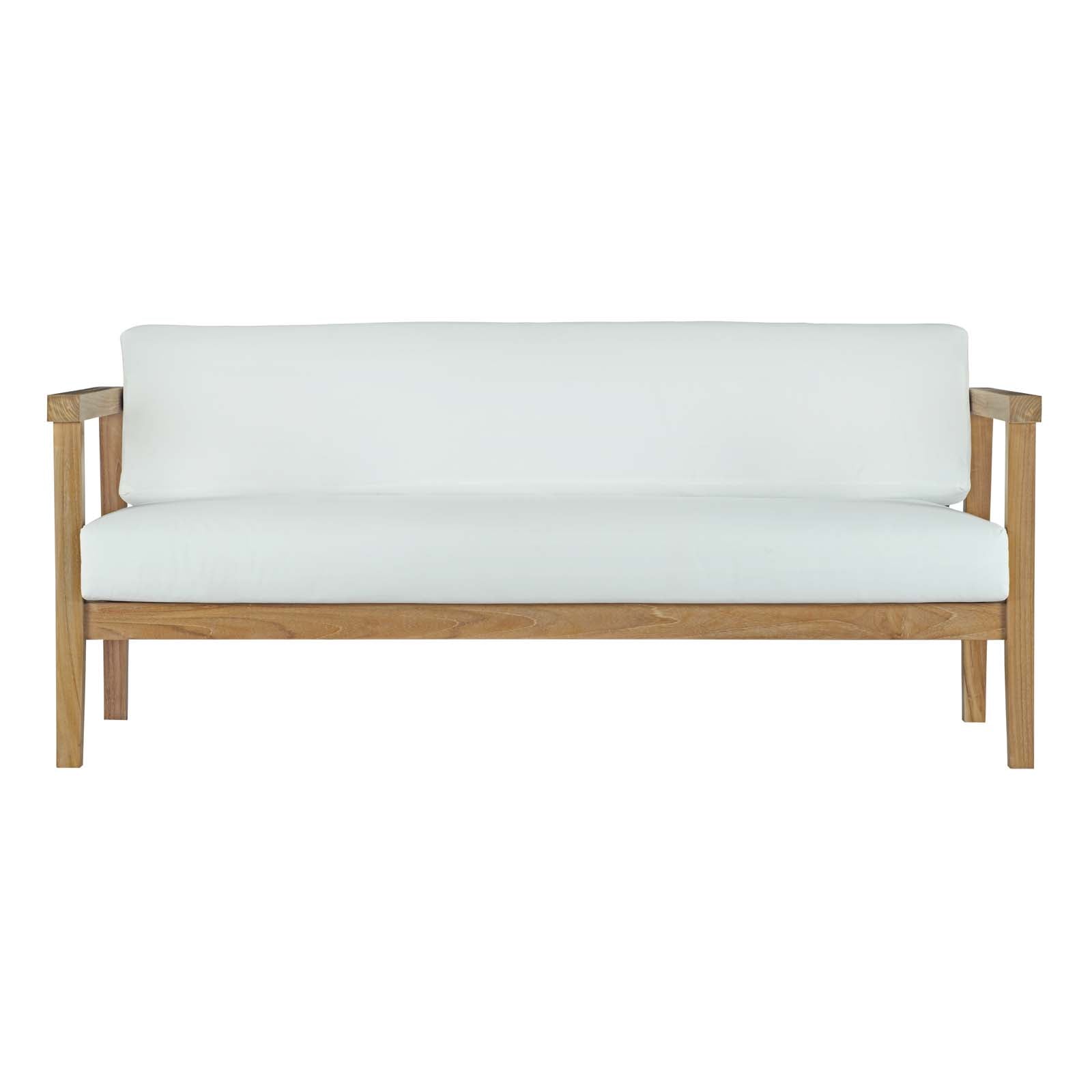 Bayport 8 Piece Outdoor Patio Teak Set in Natural White